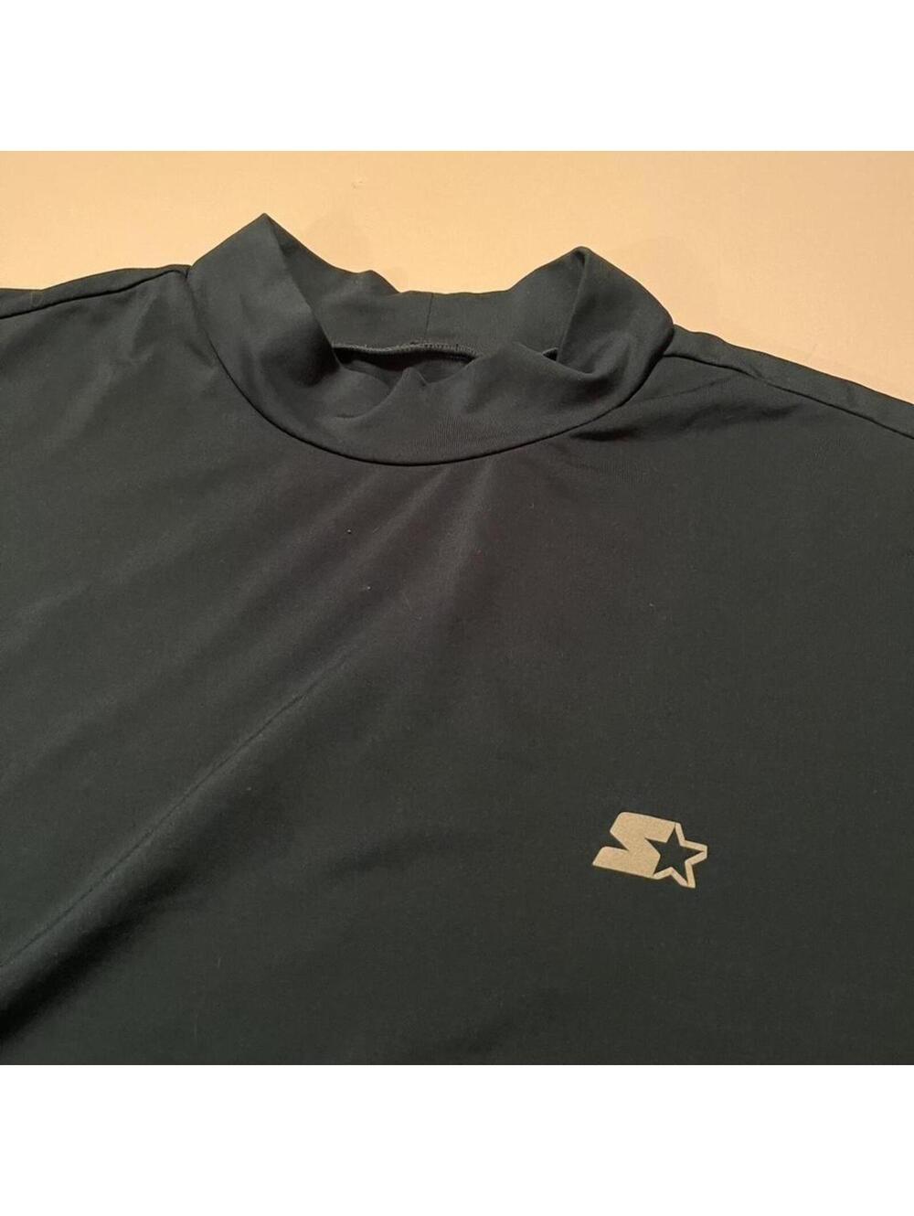 Starter Mock Neck Long Sleeve Athletic Shirt Mens Dark Top L